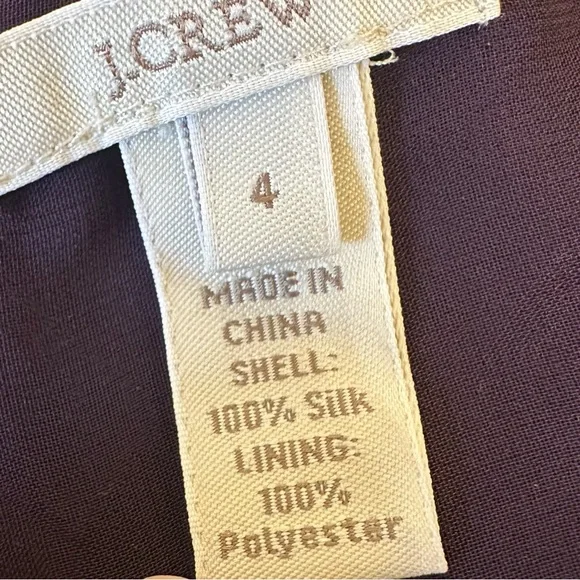 J Crew Sleeveless Wrap Blouse 4 Purple 100% Silk Ruffled Purple Office Holiday - Picture 7 of 8